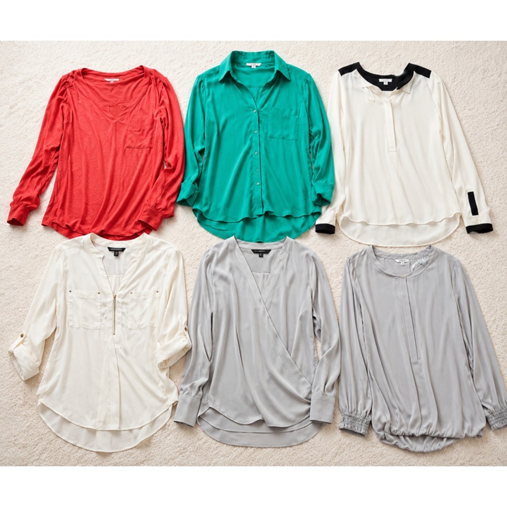 Long Sleeve Flowy Tops Lot of‎ 6 Womens Size S Blouses Business Career Casual